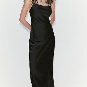 H&M Open-back Satin Dress Size S NWT